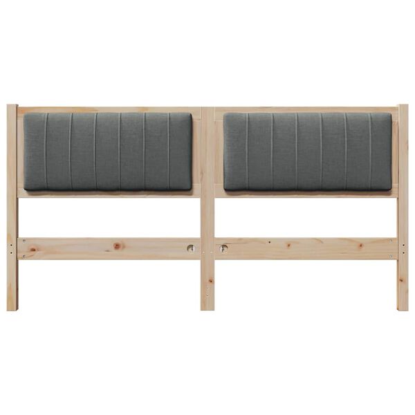 vidaXL Testiera imbottita con testiera Marrone 160 cm Pino massello