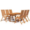 vidaXL Set Mobili da Pranzo da Giardino 7 pz Legno Massello di Acacia 150-200 cm