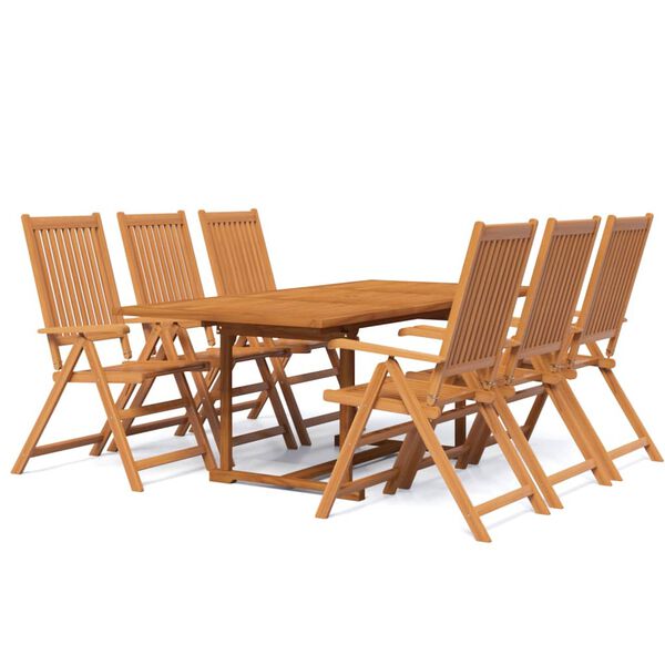 vidaXL Set Mobili da Pranzo da Giardino 7 pz Legno Massello di Acacia 150-200 cm