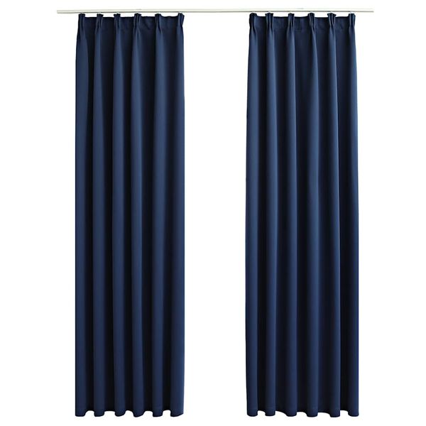 vidaXL Tende Oscuranti con Ganci 2 pz Blu 140x225 cm