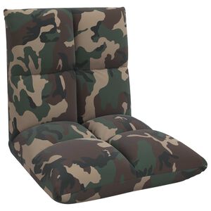 vidaXL Sedia a pavimento regolabile Verde militare Tessuto