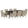 vidaXL Set da Pranzo per Giardino 9 pz Grigio chiaro polyrattan