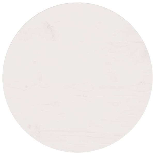 vidaXL Piano Tavolo Bianco &Oslash;50x2,5 cm in Legno Massello di Pino