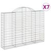 vidaXL Cesti Gabbioni ad Arco 7 pz 200x30x140/160 cm Ferro Zincato