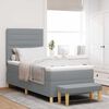 vidaXL Letto a molle con materasso Grigio chiaro 100 x 200 cm Tessuto