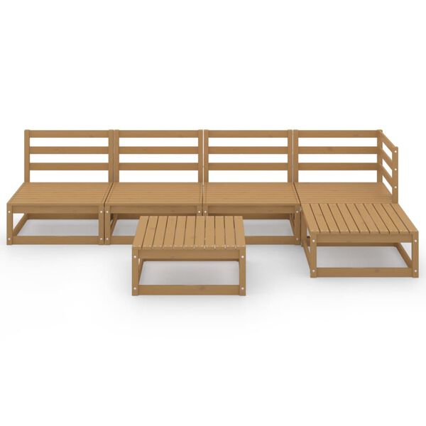 vidaXL Set Salotto da Giardino 6pz Marrone Ambra Legno Massello Pino