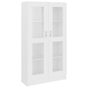 vidaXL Armadietto con Vetrina Bianco 82,5x30,5x150cm Legno Multistrato