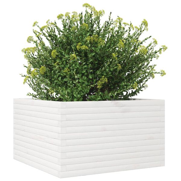 vidaXL Fioriera da Giardino Bianca 80x80x45,5cm Legno Massello di Pino