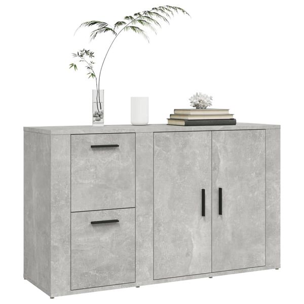 vidaXL Credenza Grigio Cemento 100x33x59,5 cm in Legno Multistrato