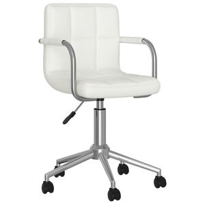 vidaXL Sedia da Ufficio Girevole Bianca in Similpelle
