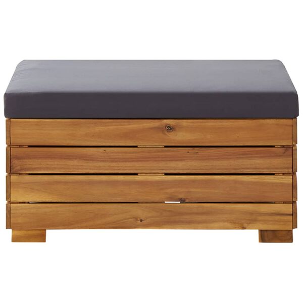 vidaXL Pouf Modulare 1 pz con Cuscino in Legno Massello di Acacia