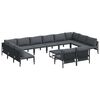 vidaXL Set Divano da Giardino 13 pz Nero Acciaio