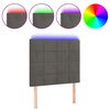 vidaXL Testiera a LED Grigio Scuro 90x5x118/128 cm in Velluto
