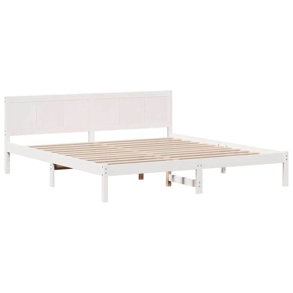 vidaXL Struttura del letto Bianco 200 x 200 cm Legno massello di pino