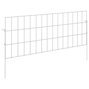 vidaXL Recinzione da Giardino con Picchetti 12 pz 75 x 30 cm Argento