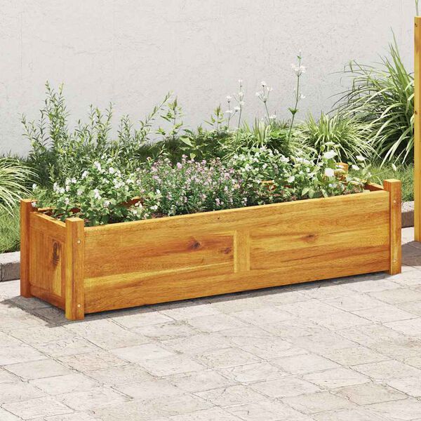 vidaXL Letto Rialzato da Giardino in Legno di Acacia 100x30x25 cm