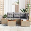 vidaXL Set Divano da Giardino 5 pcs beige e grigio chiaro Poly Rattan