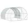 vidaXL Pollaio Argento 400 x 300 x 200 cm Acciaio zincato