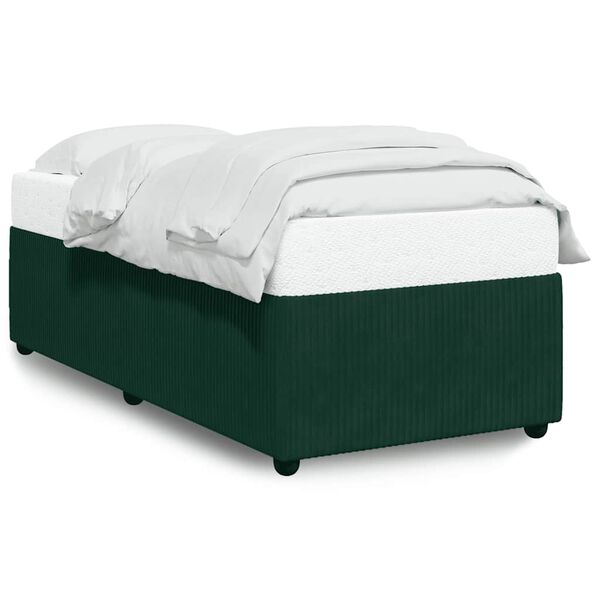 vidaXL Giroletto senza Materasso Verde Scuro 90x190 cm in Velluto