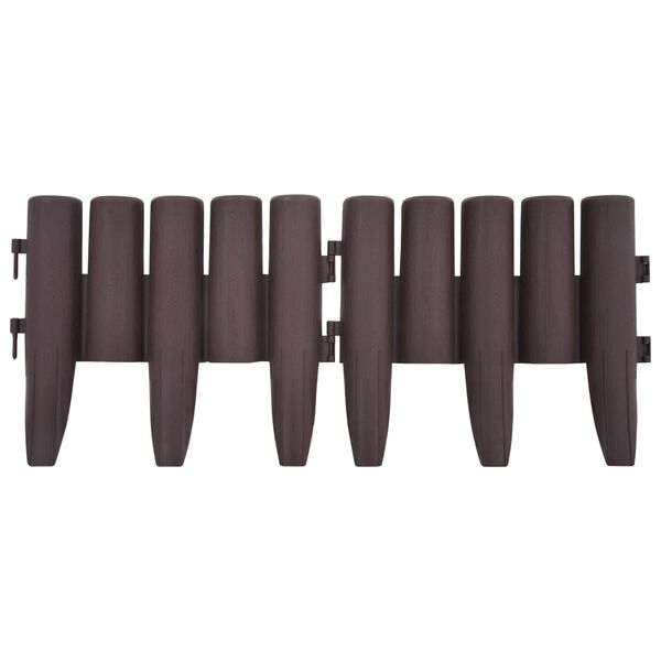 vidaXL Bordature per Prato 36 pz Marroni 10 m in PP