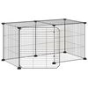 vidaXL Gabbia per Animali 8 Pannelli con Porta Nero 35x35 cm Acciaio
