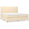 vidaXL Giroletto a Molle con Materasso Crema 200x200 cm in Tessuto