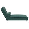 vidaXL Chaise Longue Massaggi con Capezzale Verde Scuro in Velluto