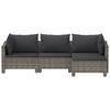 vidaXL Set Divani da Giardino 4 pz con Cuscini in Polyrattan Grigio