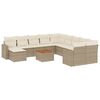 vidaXL Set Divani da Giardino 12 pz con Cuscini Beige in Polyrattan