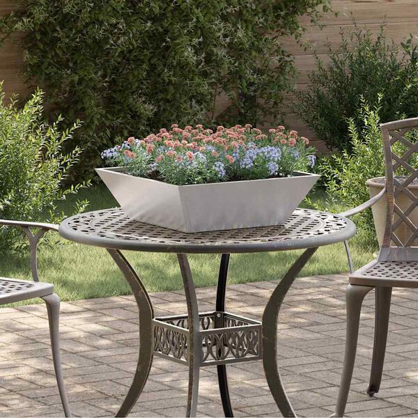 vidaXL Vaso da giardino Argento 50 x 50 x 15 cm Acciaio inossidabile