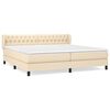 vidaXL Giroletto a Molle con Materasso Crema 200x200 cm in Tessuto