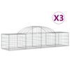 vidaXL Cesti Gabbioni ad Arco 3 pz 200x50x40/60 cm Ferro Zincato