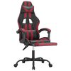 vidaXL Sedia Gaming Girevole Poggiapiedi Nero e Rosso Vino Similpelle
