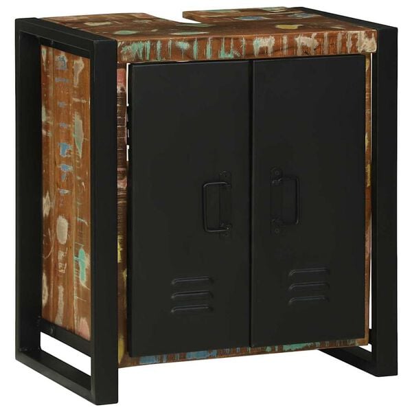 vidaXL Armadio sottolavello Marrone Legno Recuperato Massello