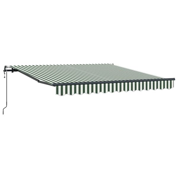 vidaXL Tenda Retrattile Verde e Bianco 300 x 250 cm