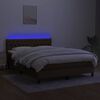 vidaXL Letto a Molle Materasso e LED MarroneScuro 140x190cm in Tessuto