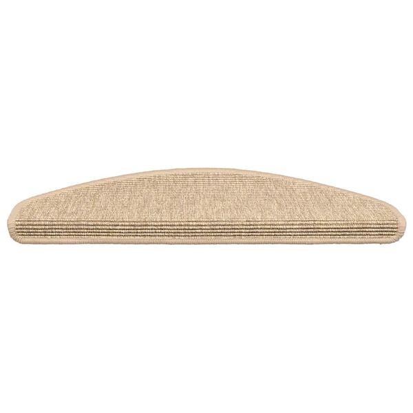 vidaXL Tappetini per scale 15 pz 65x21x4 cm Beige chiaro Semicircolari Grandi