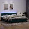 vidaXL Letto a Molle con Materasso e LED Verde Scuro 200x210 cm Velluto