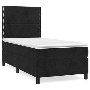 vidaXL Giroletto a Molle con Materasso Nero 80x200 cm in Velluto
