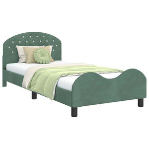 vidaXL Struttura letto bambini con testata Verde Mare 90 x 200 cm