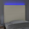 vidaXL Testiera a LED Crema 80x5x118/128 cm in Similpelle