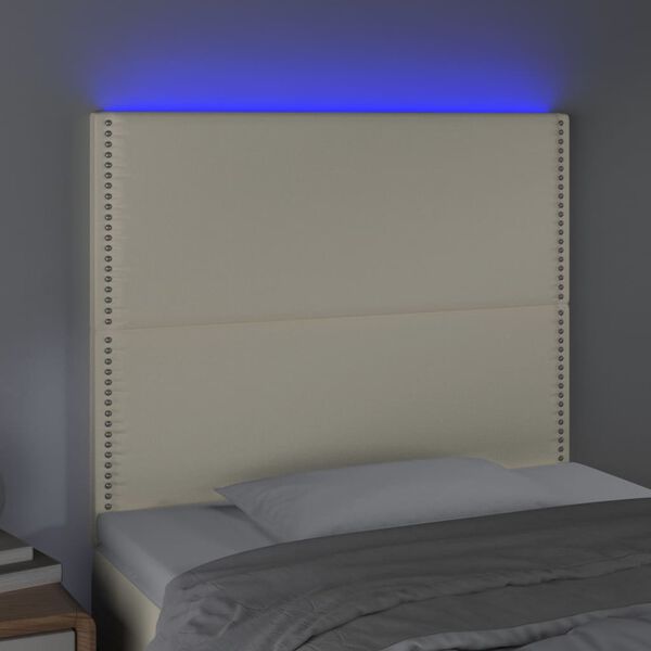 vidaXL Testiera a LED Crema 80x5x118/128 cm in Similpelle