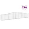 vidaXL Cesti Gabbioni ad Arco 10 pz 400x30x60/80 cm Ferro Zincato