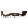 vidaXL Set Divani da Giardino 8 pz con Cuscini in Polyrattan Marrone