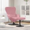 vidaXL Sedia Egg con Pouf Rosa Velluto
