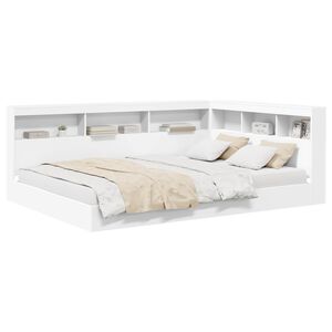 vidaXL Letto Libreria Bianco 160 x 200 cm Legno multistrato