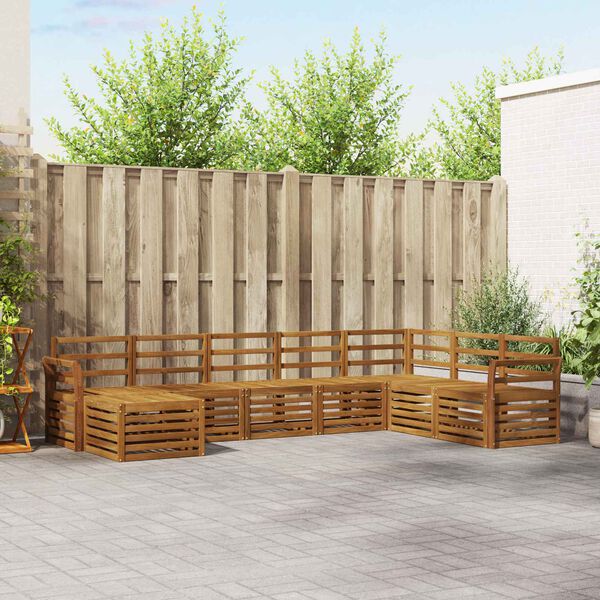 vidaXL Set divani 8 pcs Naturale Legno di Acacia Massello