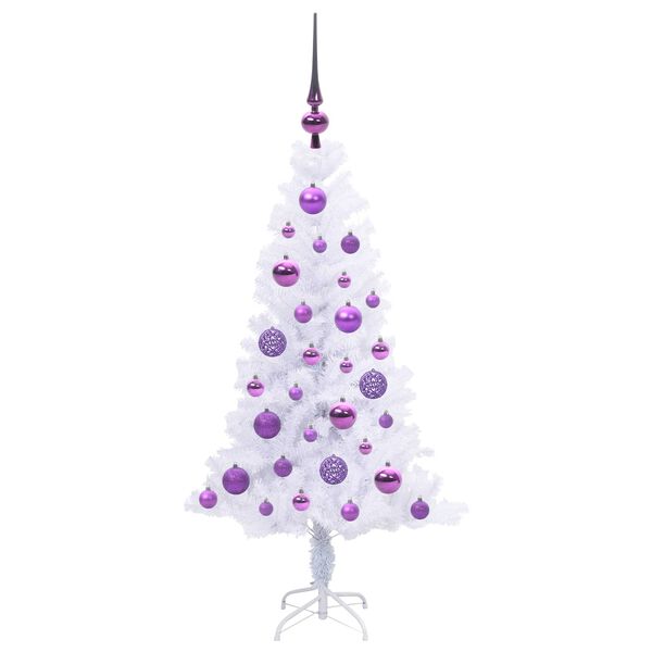 vidaXL Albero di Natale artificiale Bianco 120 cm PVC e Acciaio