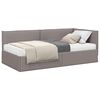 vidaXL Struttura Letto Angolare con Materasso 2 pcs Talpa Velluto