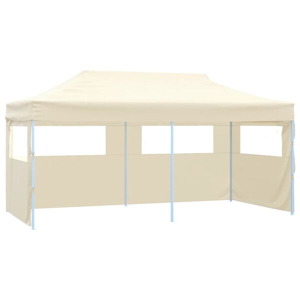 vidaXL Gazebo Professionale Pieghevole con 4 Pareti 3x6m Acciaio Crema
